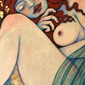 Peinture d'une femme rousse nue