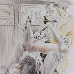 Dessin d'un homme qui insère ses doigts dans une femme