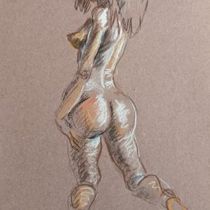 dessin d'une femme nue de dos