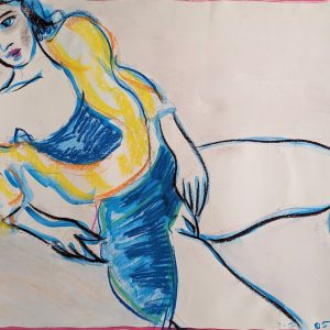 dessin d'une femme avec le sexe apparent sous ses vêtements