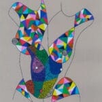 Dessin abstrait de la poitrine d'une femme