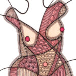 Dessin abstrait de la poitrine d'une femme