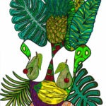 Dessin abstrait de la poitrine d'une femme